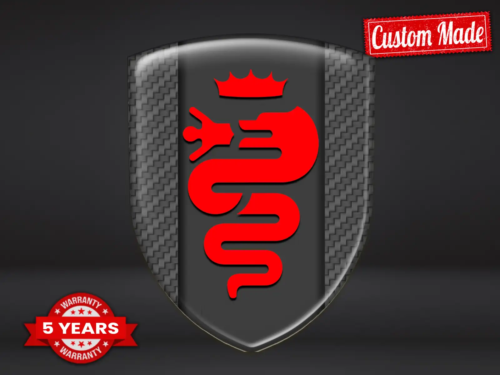 Alfa Romeo Pegatina Relieve Auto Resistente Premium Minimalista